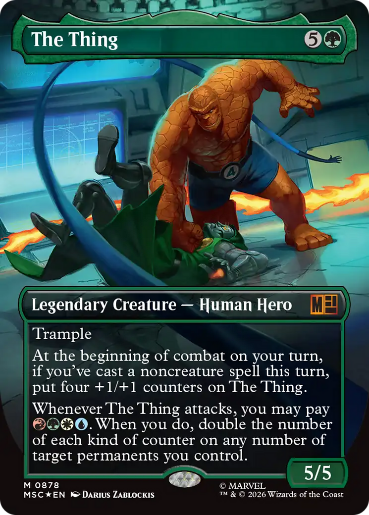 The Thing (Borderless) (Surge Foil) [Marvel Super Heroes Commander] | Exor Games New Glasgow