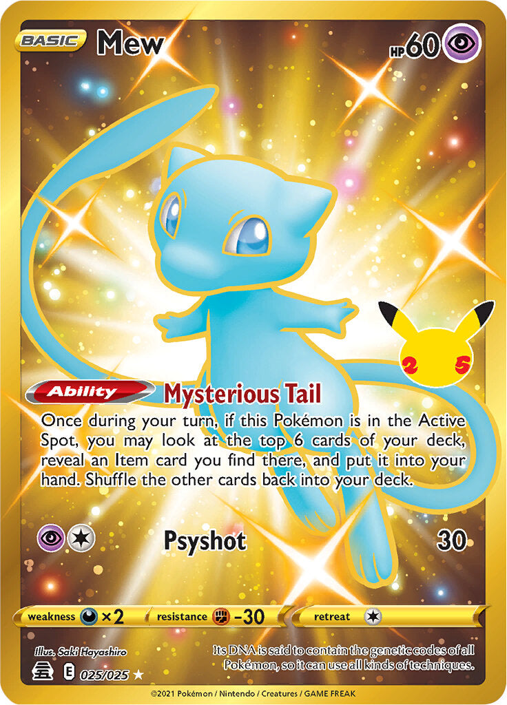 Mew (025/025) (Gold) [Celebrations: 25th Anniversary] | Exor Games New Glasgow