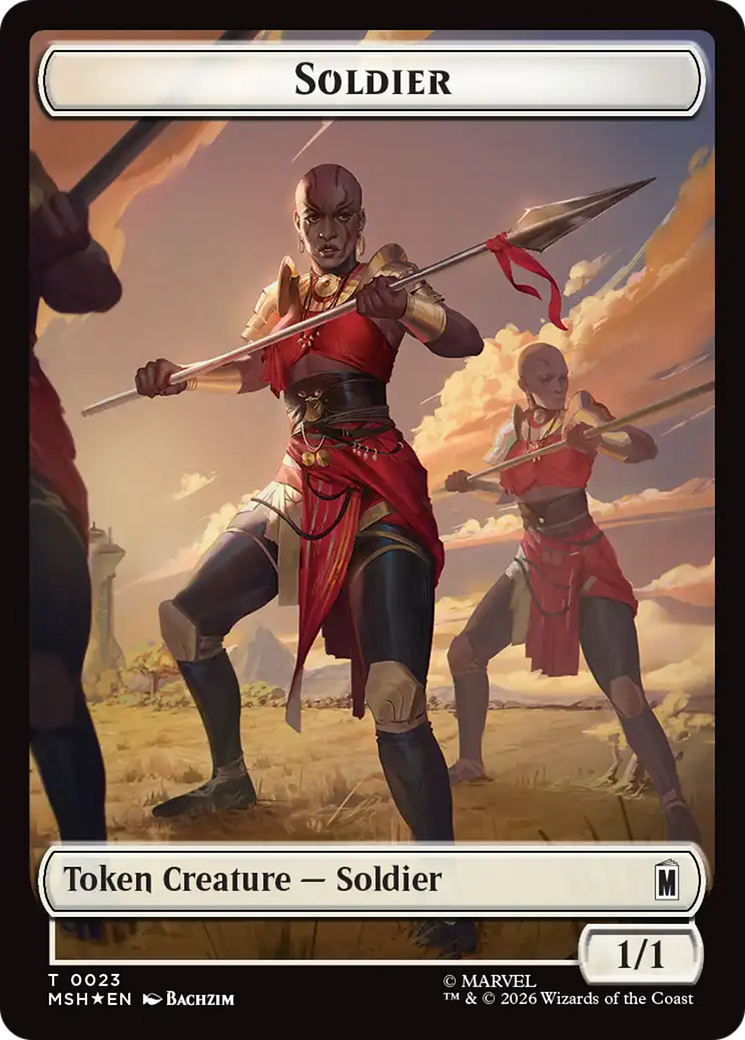 Goat // Soldier Double-Sided Token (Surge Foil) [Marvel Super Heroes Commander Tokens] | Exor Games New Glasgow