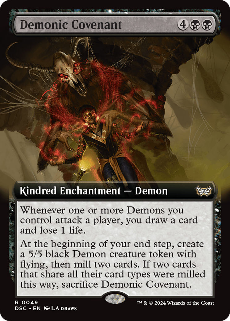 Demonic Covenant (Extended Art) [Duskmourn: House of Horror Commander] | Exor Games New Glasgow