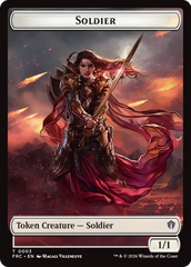 Soldier // Shark Double-Sided Token [Reality Fracture Commander Tokens] | Exor Games New Glasgow