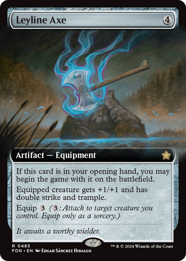 Leyline Axe (Extended Art) [Foundations] | Exor Games New Glasgow