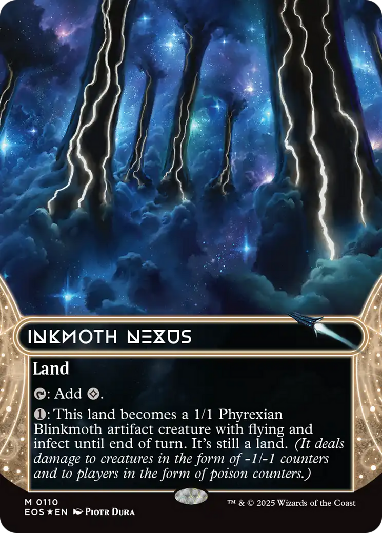 Inkmoth Nexus (0110) (Borderless) (Galaxy Foil) [Edge of Eternities: Stellar Sights] | Exor Games New Glasgow