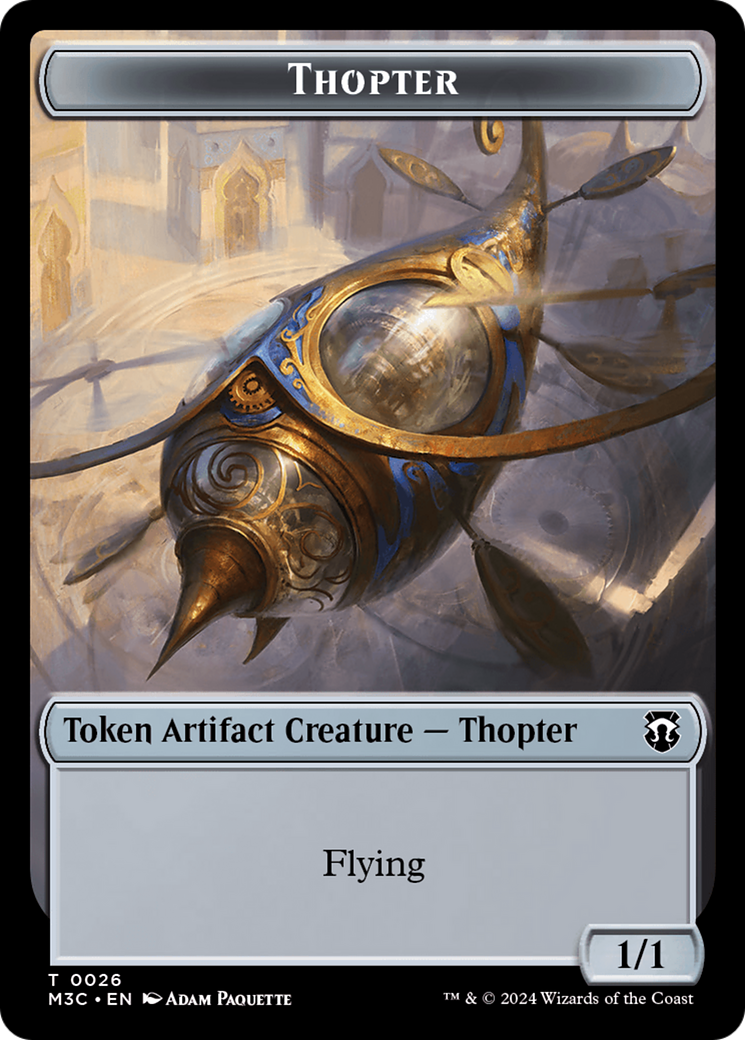 Aetherborn (Ripple Foil) // Thopter Double-Sided Token [Modern Horizons 3 Commander Tokens] | Exor Games New Glasgow