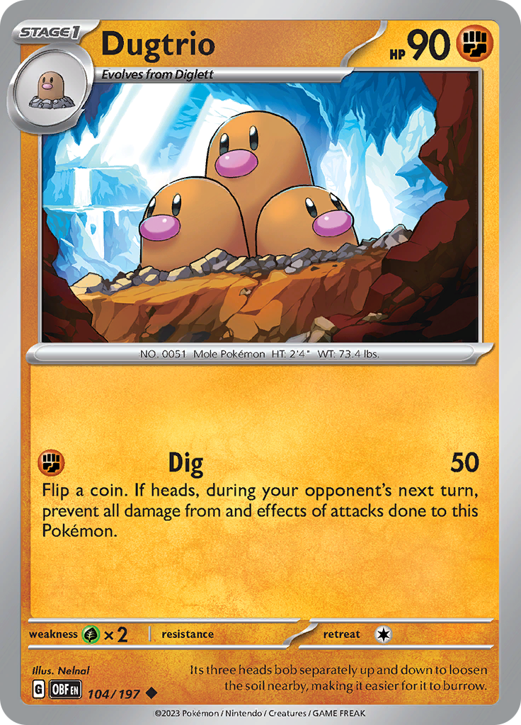 Dugtrio (104/197) [Scarlet & Violet: Obsidian Flames] | Exor Games New Glasgow