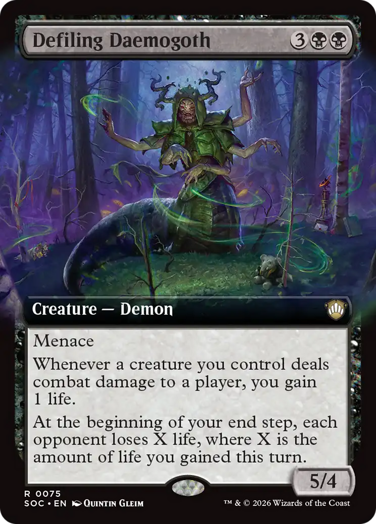 Defiling Daemogoth (Extended Art) [Secrets of Strixhaven Commander] | Exor Games New Glasgow