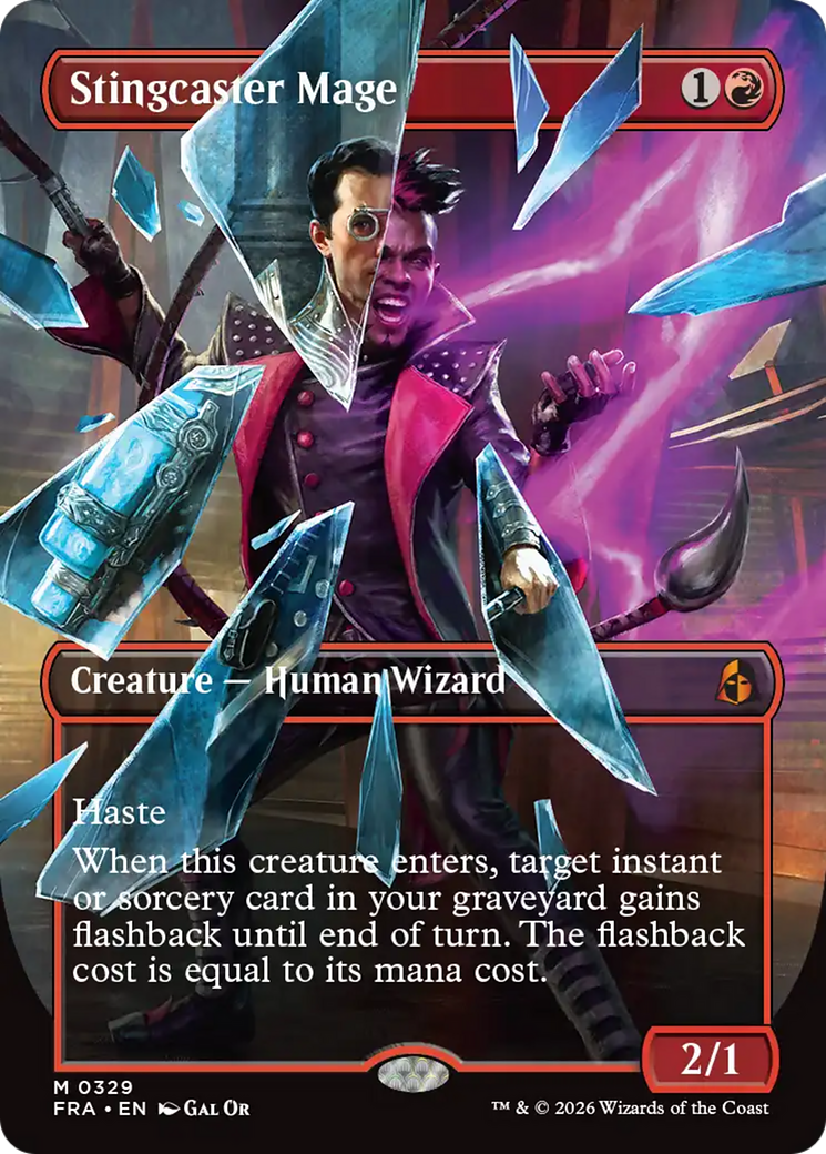 Stingcaster Mage (Borderless) (Facet Foil) [Reality Fracture] | Exor Games New Glasgow