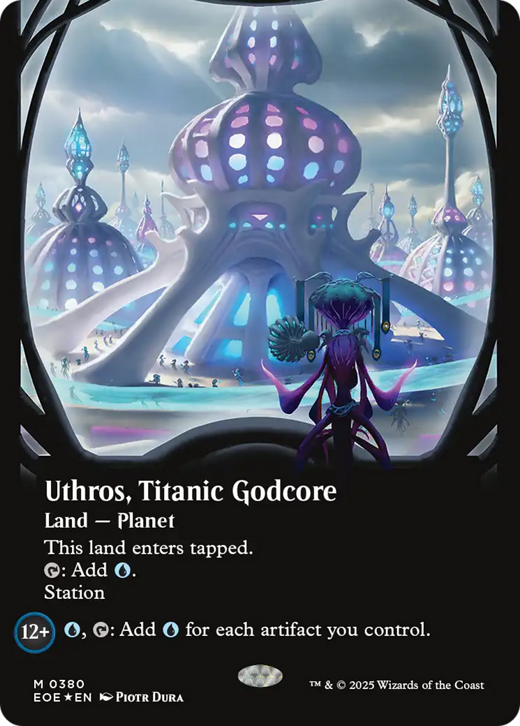 Uthros, Titanic Godcore (Borderless) (Galaxy Foil) [Edge of Eternities] | Exor Games New Glasgow