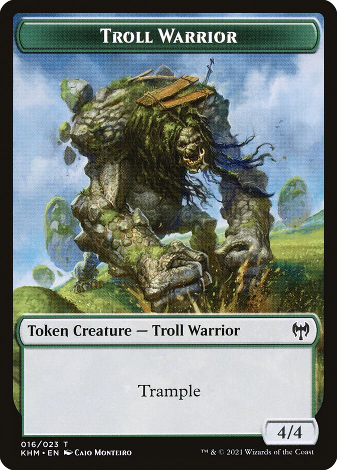 Treasure // Troll Warrior Double-Sided Token [Kaldheim Tokens] | Exor Games New Glasgow