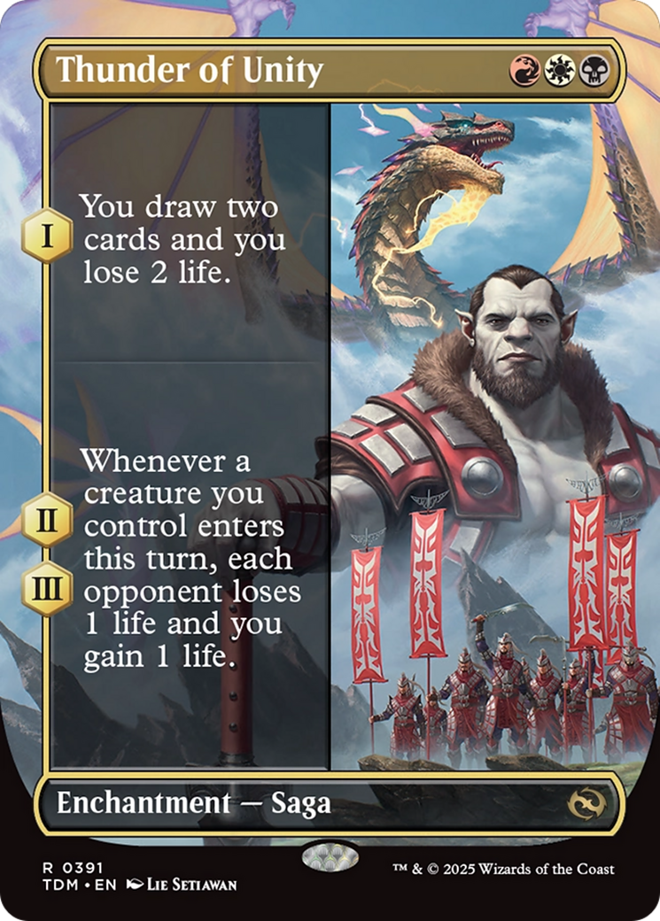 Thunder of Unity (Borderless) [Tarkir: Dragonstorm] | Exor Games New Glasgow