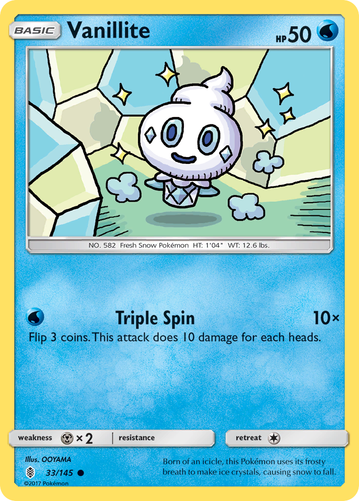 Vanillite (33/145) [Sun & Moon: Guardians Rising] | Exor Games New Glasgow