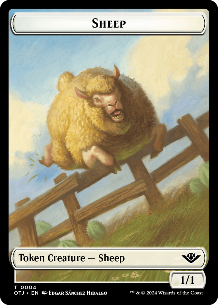 Sheep Token [Outlaws of Thunder Junction Tokens] | Exor Games New Glasgow