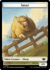 Treasure // Sheep Double-Sided Token [Outlaws of Thunder Junction Tokens] | Exor Games New Glasgow