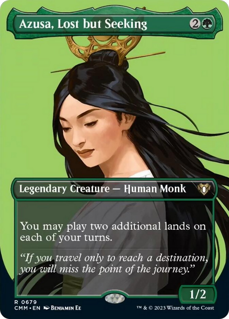 Azusa, Lost but Seeking (Borderless Profile) [Commander Masters] | Exor Games New Glasgow