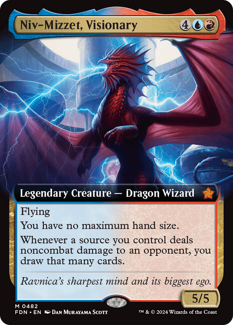 Niv-Mizzet, Visionary (Extended Art) [Foundations] | Exor Games New Glasgow