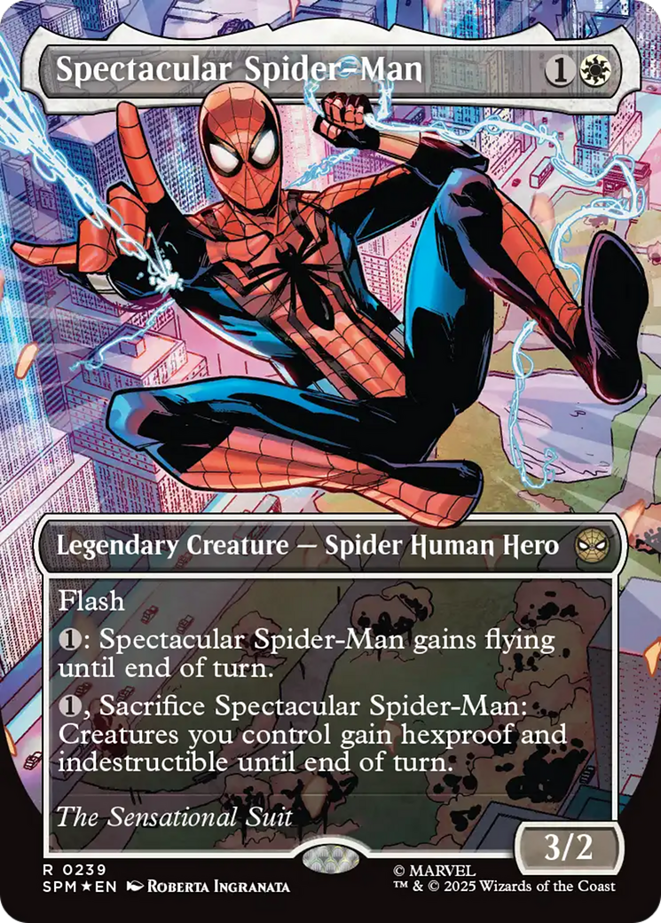 Spectacular Spider-Man (0239) (Borderless) (Textured Foil) [Marvel's Spider-Man] | Exor Games New Glasgow