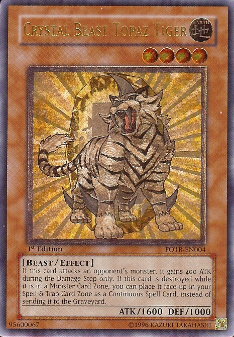 Crystal Beast Topaz Tiger [FOTB-EN004] Ultimate Rare | Exor Games New Glasgow