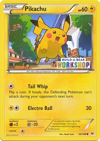 Pikachu (20/108) (Build A Bear Workshop Exclusive) [Miscellaneous Cards] | Exor Games New Glasgow