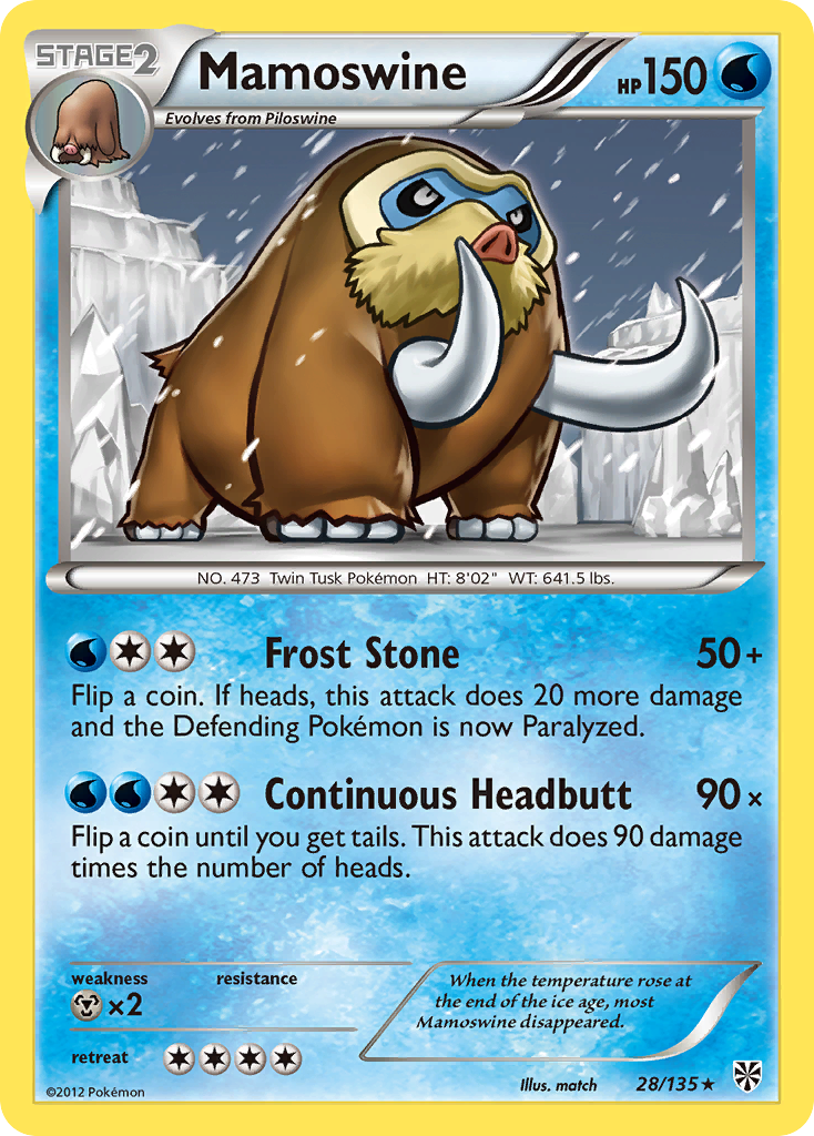 Mamoswine (28/135) [Black & White: Plasma Storm] | Exor Games New Glasgow