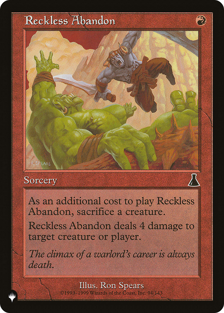 Reckless Abandon [The List Reprints] | Exor Games New Glasgow