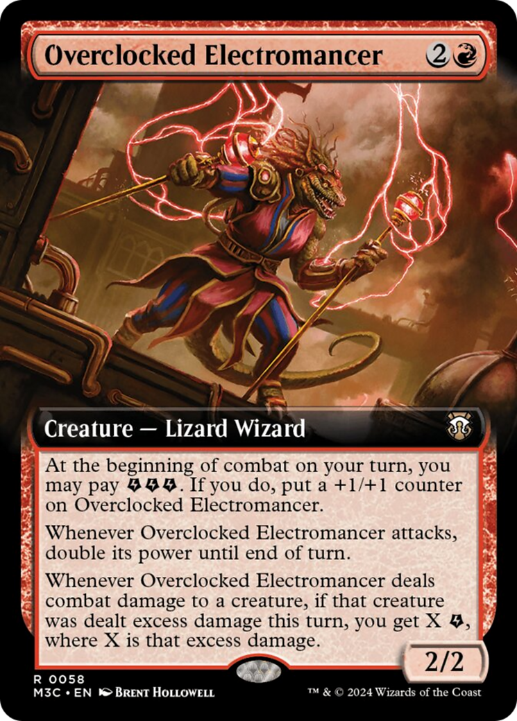 Overclocked Electromancer (Extended Art) (Ripple Foil) [Modern Horizons 3 Commander] | Exor Games New Glasgow