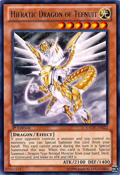 Hieratic Dragon of Tefnuit [GAOV-EN022] Rare | Exor Games New Glasgow