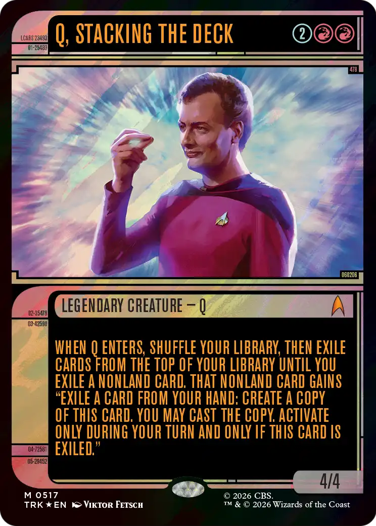 Q, Stacking the Deck (Showcase) (Surge Foil) [Star Trek] | Exor Games New Glasgow