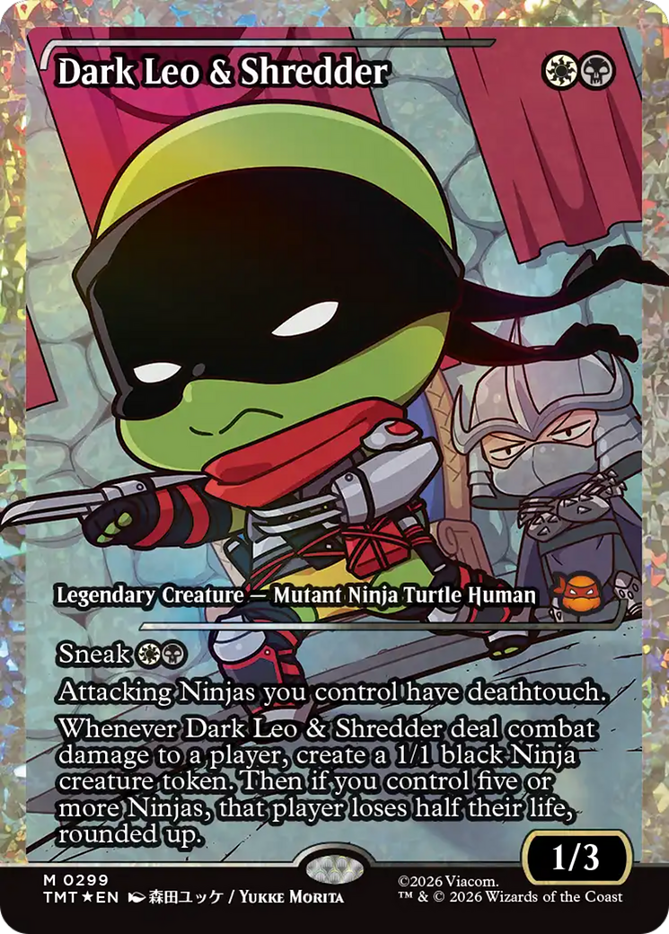 Dark Leo & Shredder (Showcase) (Fracture Foil) [Teenage Mutant Ninja Turtles] | Exor Games New Glasgow