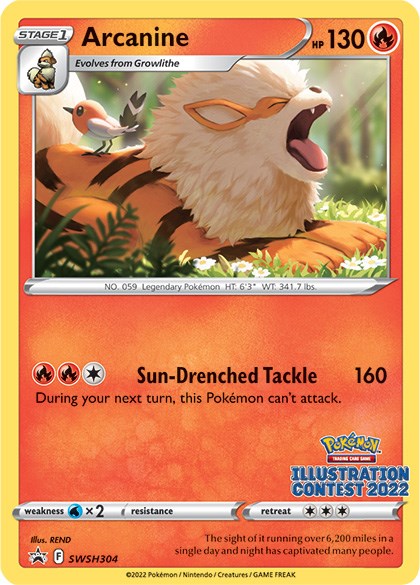 Arcanine (SWSH304) (Illustration Contest 2022) [Sword & Shield: Black Star Promos] | Exor Games New Glasgow