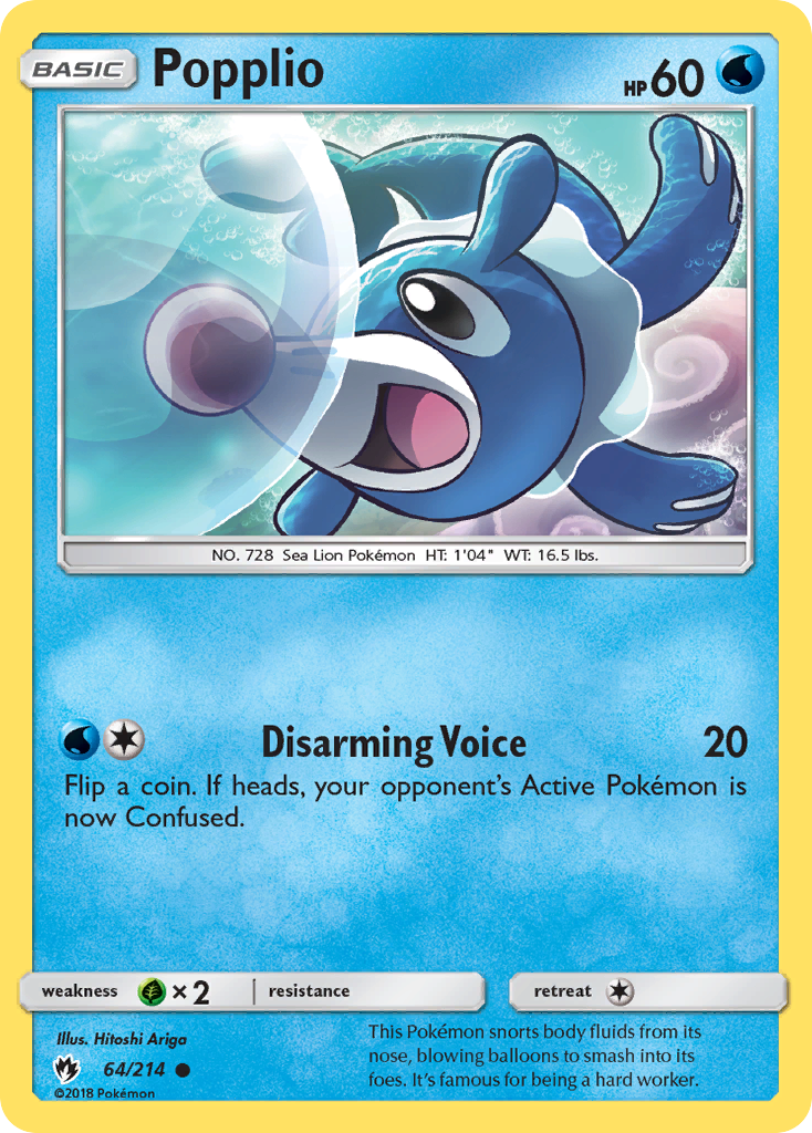 Popplio (64/214) [Sun & Moon: Lost Thunder] | Exor Games New Glasgow