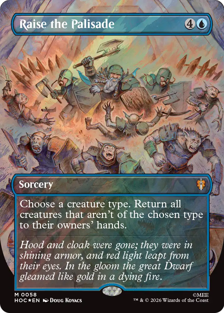 Raise the Palisade (Borderless) (Surge Foil) [The Hobbit: Eternal-Legal] | Exor Games New Glasgow
