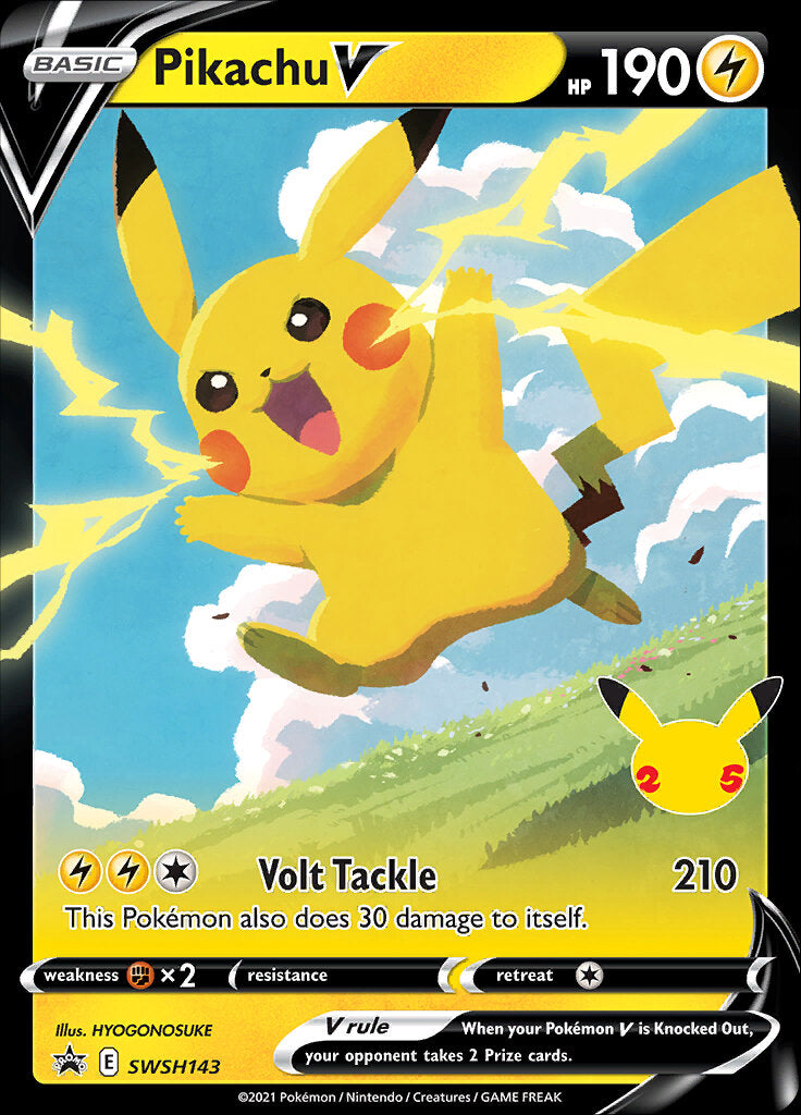 Pikachu V (SWSH143) (Celebrations) [Sword & Shield: Black Star Promos] | Exor Games New Glasgow