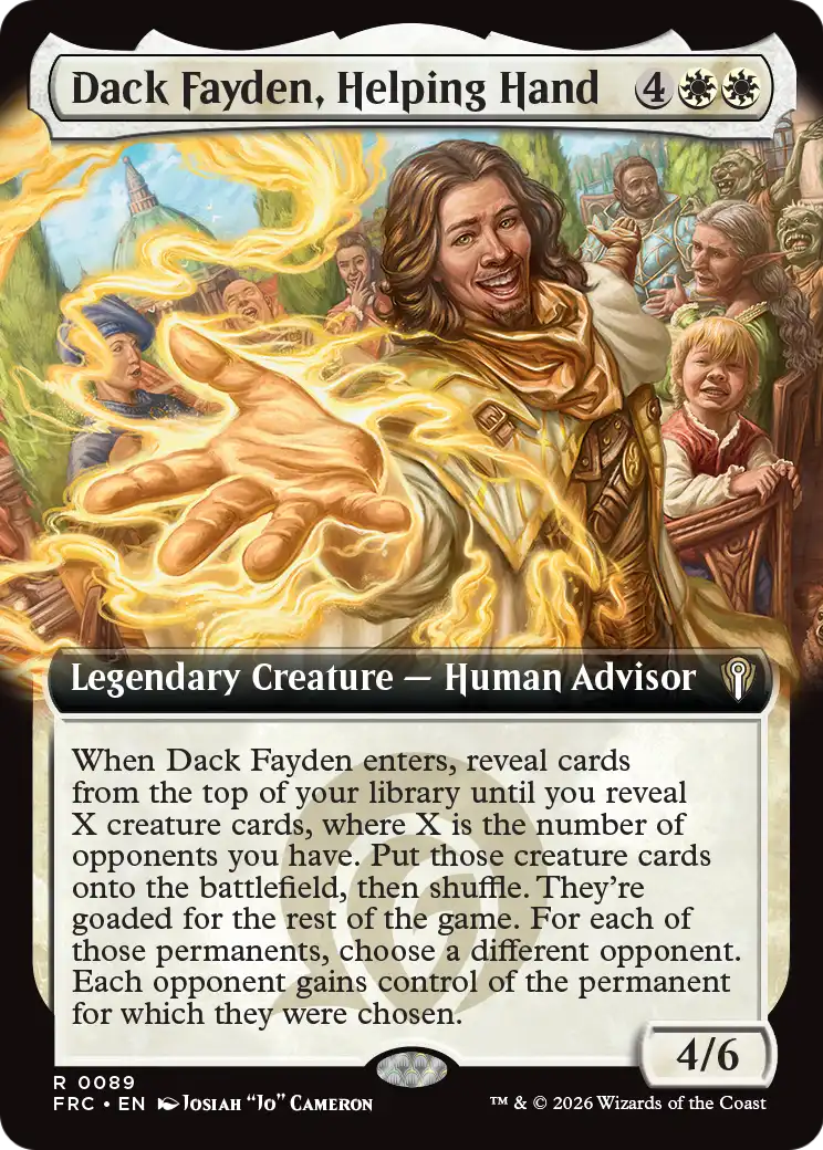 Dack Fayden, Helping Hand (Extended Art) [Reality Fracture Commander] | Exor Games New Glasgow