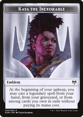 Human Warrior // Kaya, the Inexorable Emblem Double-Sided Token [Kaldheim Tokens] | Exor Games New Glasgow
