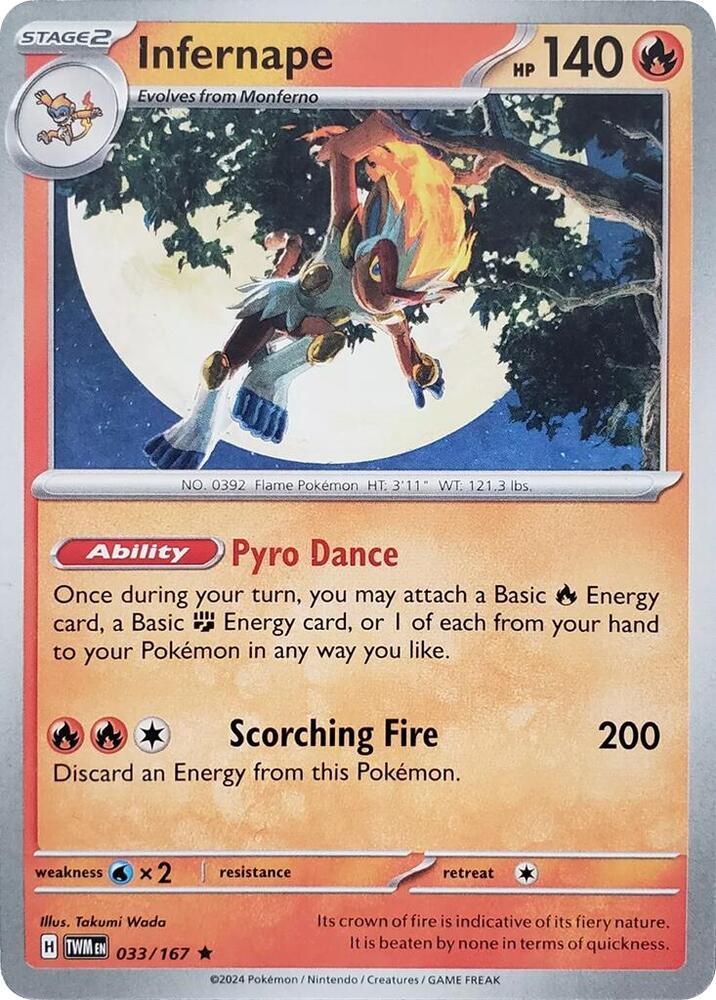 Infernape (033/167) (Theme Deck Exclusive) [Scarlet & Violet: Twilight Masquerade] | Exor Games New Glasgow