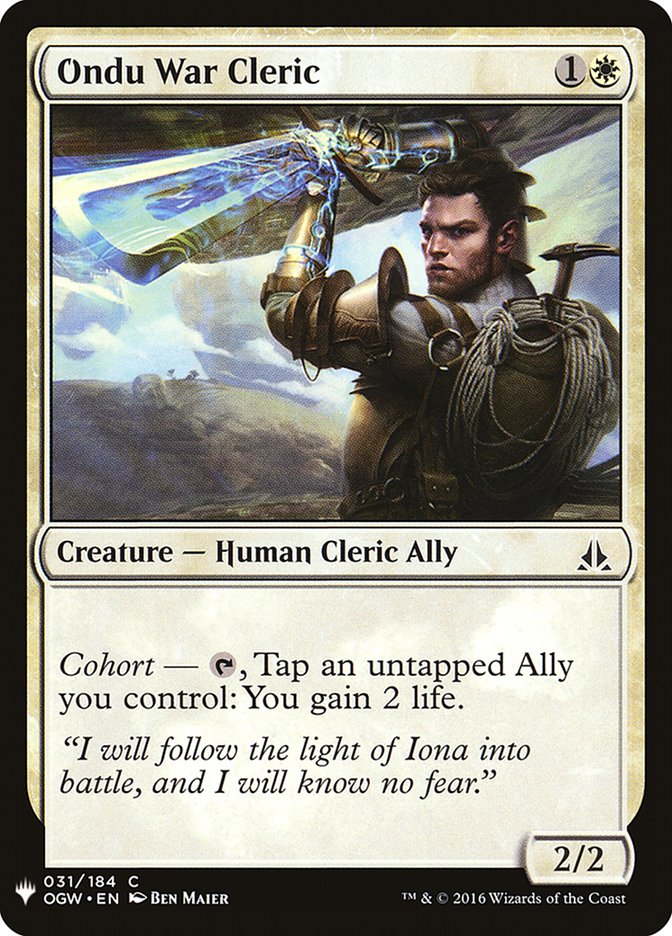 Ondu War Cleric [Mystery Booster] | Exor Games New Glasgow