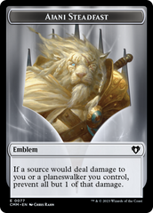 Ajani Steadfast Emblem // Wizard Double-Sided Token [Commander Masters Tokens] | Exor Games New Glasgow