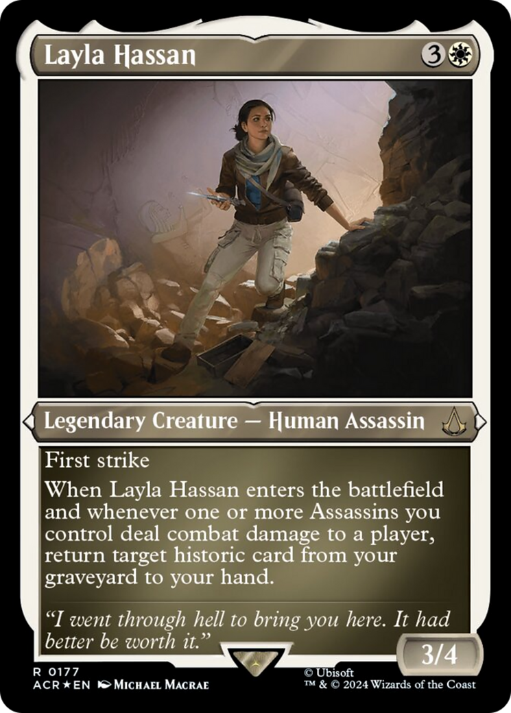 Layla Hassan (Foil Etched) [Assassin's Creed] | Exor Games New Glasgow