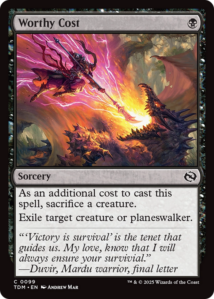 Worthy Cost [Tarkir: Dragonstorm] | Exor Games New Glasgow