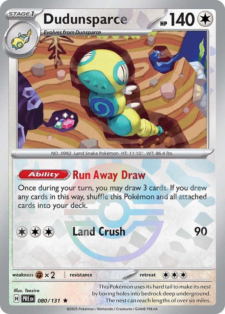 Dudunsparce (080/131) (Poke Ball Pattern) [Scarlet & Violet: Prismatic Evolutions] | Exor Games New Glasgow