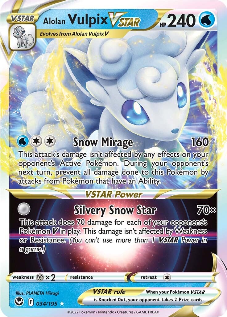 Alolan Vulpix VSTAR (034/195) [Sword & Shield: Silver Tempest] | Exor Games New Glasgow