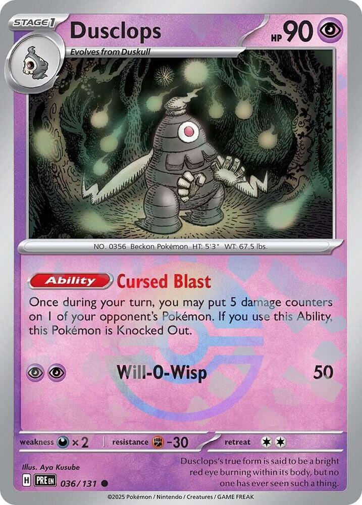Dusclops (036/131) (Poke Ball Pattern) [Scarlet & Violet: Prismatic Evolutions] | Exor Games New Glasgow