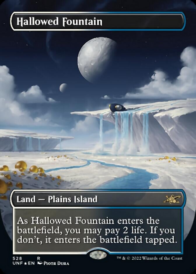 Hallowed Fountain (Borderless) (Galaxy Foil) [Unfinity] | Exor Games New Glasgow