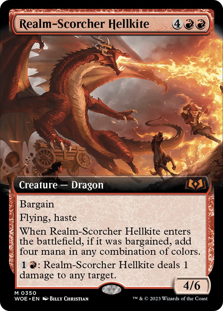 Realm-Scorcher Hellkite (Extended Art) [Wilds of Eldraine] | Exor Games New Glasgow