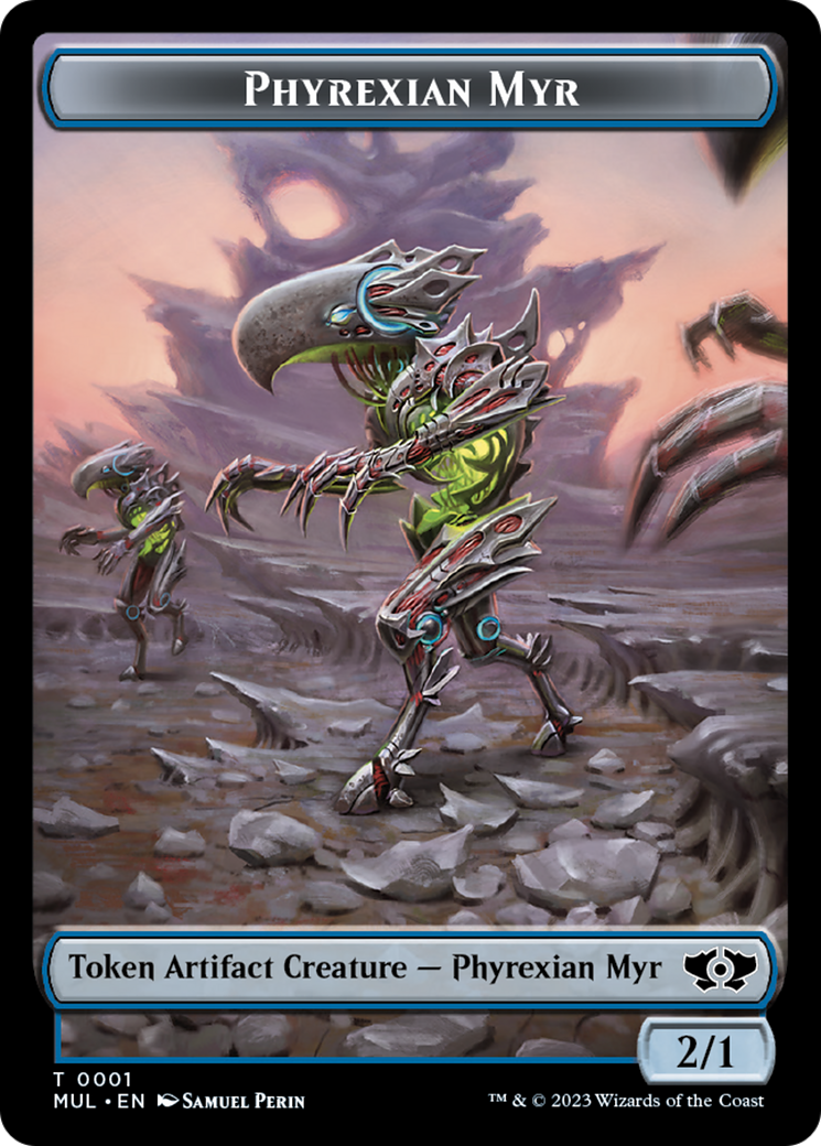 Phyrexian Myr // Knight Double-Sided Token [March of the Machine Tokens] | Exor Games New Glasgow