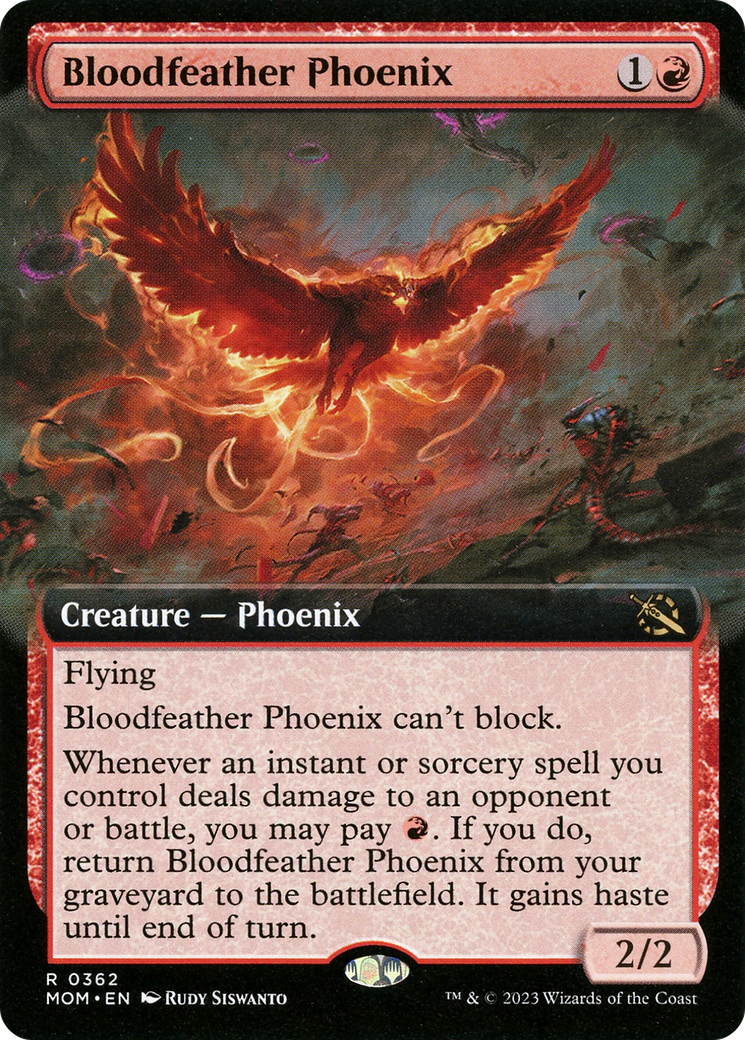 Bloodfeather Phoenix (Extended Art) [March of the Machine] | Exor Games New Glasgow