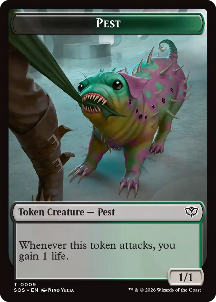 Fractal (0005) // Pest (0009) Double-Sided Token [Secrets of Strixhaven Tokens] | Exor Games New Glasgow