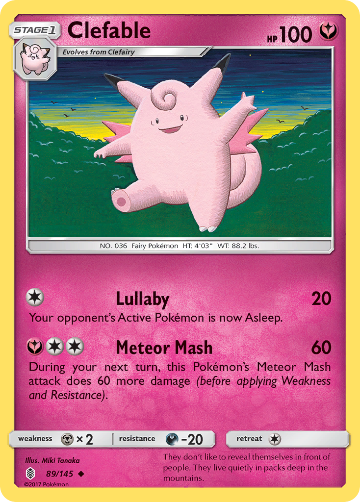 Clefable (89/145) [Sun & Moon: Guardians Rising] | Exor Games New Glasgow