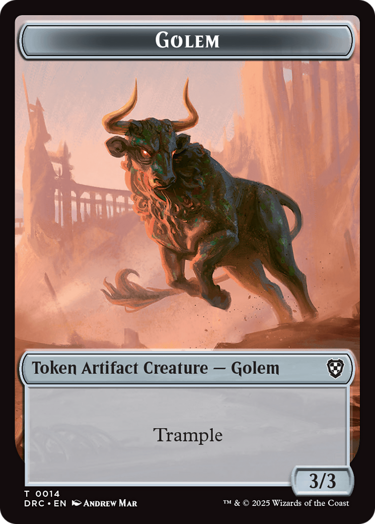 Golem (0014) // Thopter (0010) Double-Sided Token [Aetherdrift Tokens] | Exor Games New Glasgow