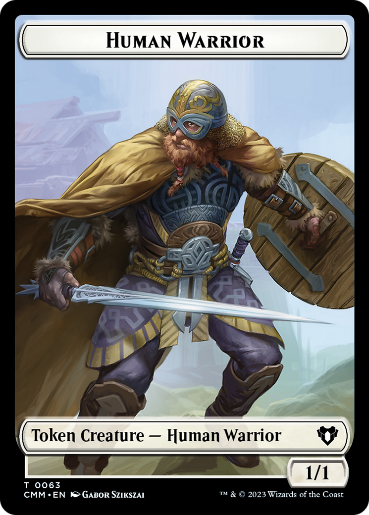 Human Warrior // Zombie Army Double-Sided Token [Commander Masters Tokens] | Exor Games New Glasgow